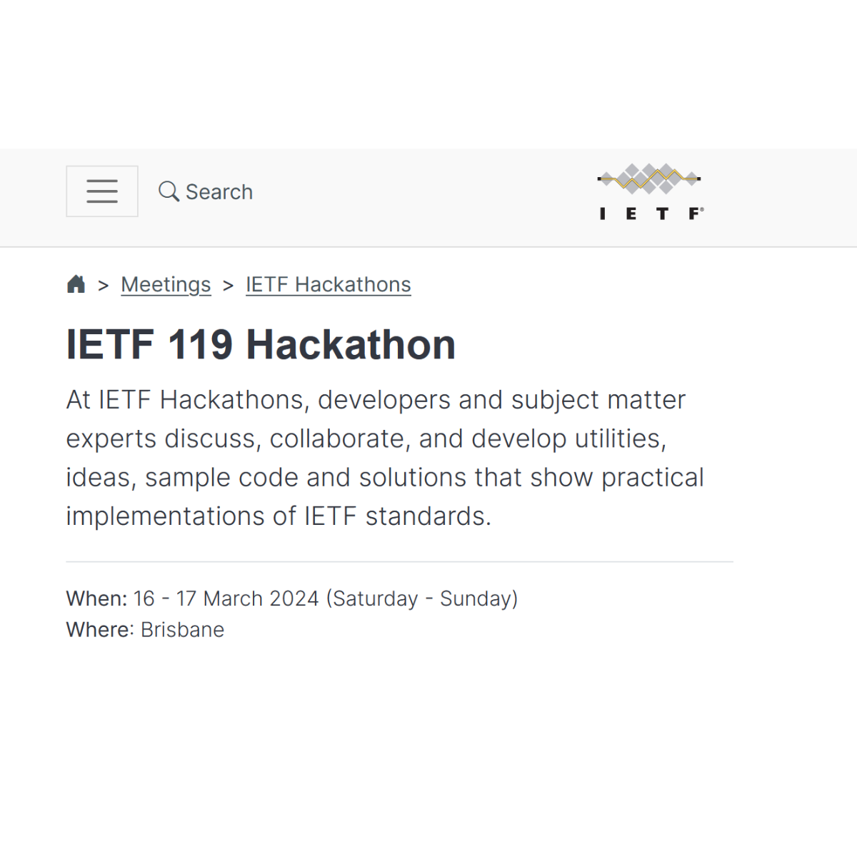 Event cover image for IETF 119